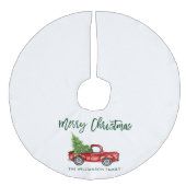 Groene penseel  kerstmis met gebak imitatie linnen kerstboom kleed (Voorkant)