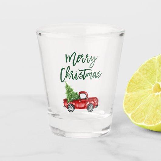 Groene penseel  kerstmis met gebak shot glas (Voorkant)