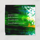 Groene penseel met snijstreep vierkante visitekaartje (Achterkant)