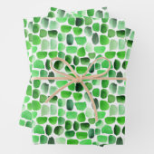 Groene penseelstreken inpakpapier vel (In situ)