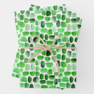 Groene penseelstreken inpakpapier vel