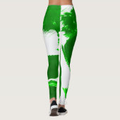 Groene penseelstreken leggings (Achterkant)