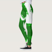 Groene penseelstreken leggings (Links)