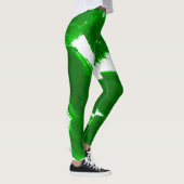 Groene penseelstreken leggings (Rechts)