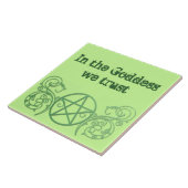 Groene pentakel met bloei tegeltje (Zijkant)