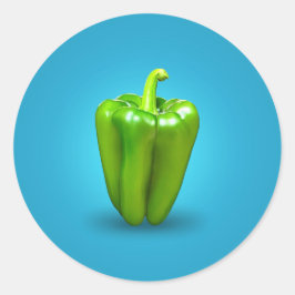 Groene peper Classic Round Sticker