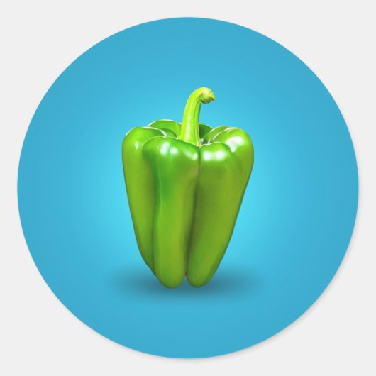 Groene peper Classic Round Sticker (Voorkant)