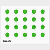 Groene peper ronde sticker (Vel)