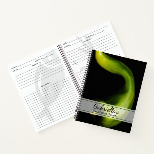 Groene peper vegetarisch recept notitieboek (Binnen)