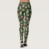 Groene peperkoek Man Cookie Hearts Sterren Schatti Leggings (Achterkant)