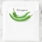 Groene pepers rechthoekige sticker (Tas)