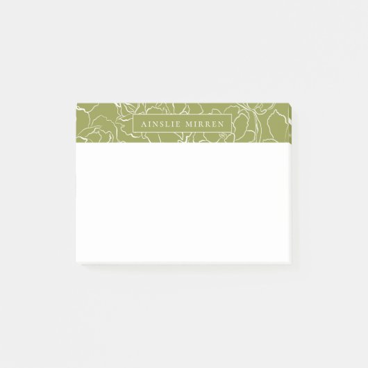 Groene Pepper gewoon Floral, op maat gemaakt Post-it® Notes (Voorkant)