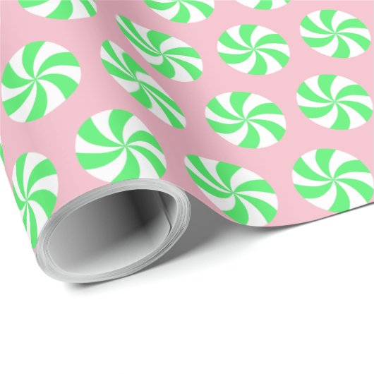 Groene peppermint cadeaupapier (Rol Hoek)
