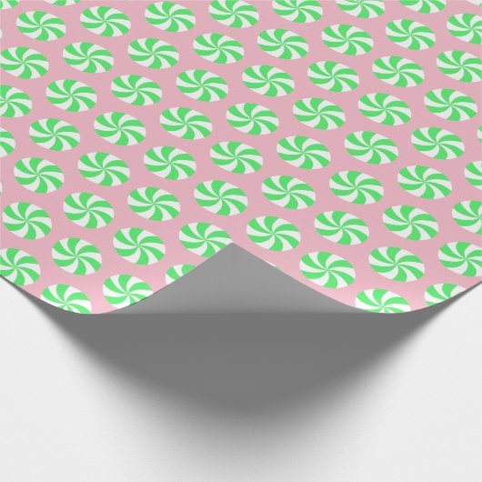 Groene peppermint cadeaupapier (Hoek)