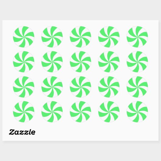 Groene peppermint ronde sticker (Vel)