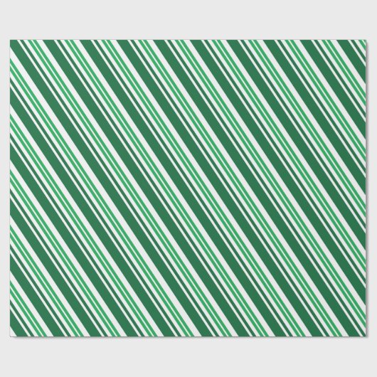 Groene Peppermint Stripe Cadeaupapier (Vlak)