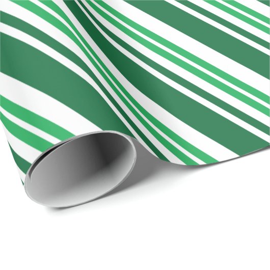 Groene Peppermint Stripe Cadeaupapier (Rol Hoek)