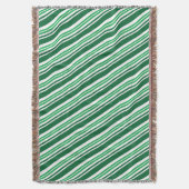 Groene Peppermint Stripe Deken (Voorkant Verticaal)
