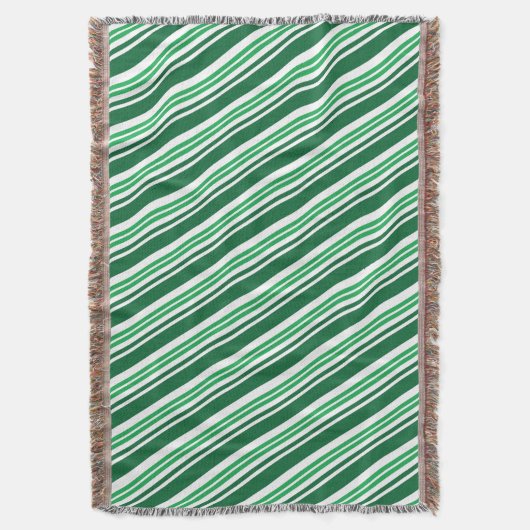 Groene Peppermint Stripe Deken (Voorkant Verticaal)