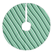 Groene Peppermint Stripe Imitatie Linnen Kerstboom Kleed (Voorkant)