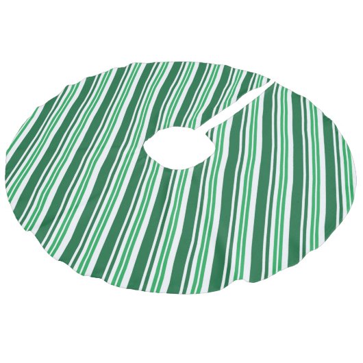 Groene Peppermint Stripe Imitatie Linnen Kerstboom Kleed (Gekanteld)