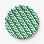Groene Peppermint Stripe Papieren Bordje (Voorkant)