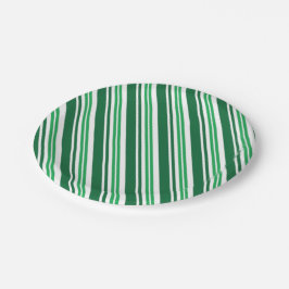 Groene Peppermint Stripe Papieren Bordje