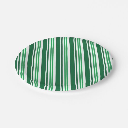 Groene Peppermint Stripe Papieren Bordje (Gekanteld)