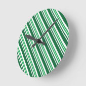 Groene Peppermint Stripe Ronde Klok (Hoek)