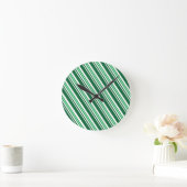 Groene Peppermint Stripe Ronde Klok (Huis)