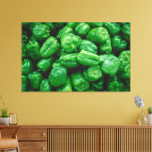 Groene Peppers Canvas Afdruk (Insitu (Woonkamer))