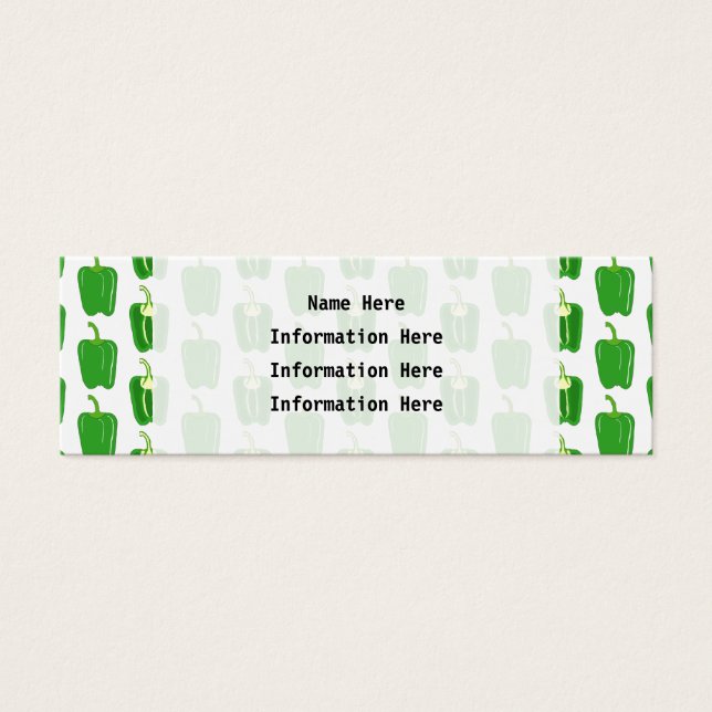 Groene Peppers Patroon. Mini Visitekaartjes (Voorkant)