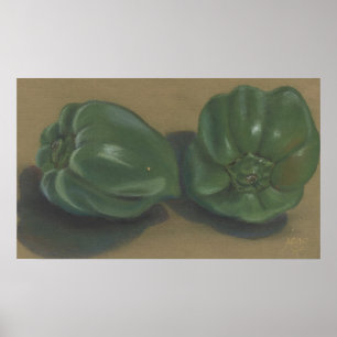 Groene Peppers Poster