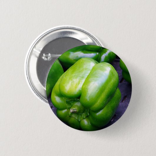 Groene Peppers Ronde Button 5,7 Cm (Voorkant /achterkant)