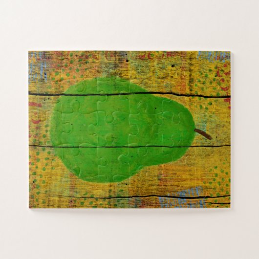 Groene peren Jigzaag Puzzle Yellow Wood Rustige vr Legpuzzel (Horizontaal)