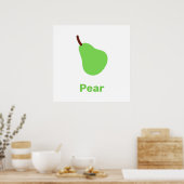 Groene peren met woorden poster (Keuken)