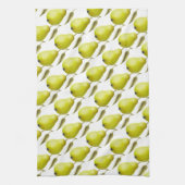 Groene Peren op Wit Theedoek (Verticaal)