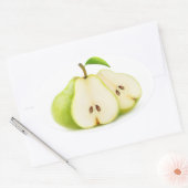 Groene peren ovale sticker (Envelop)