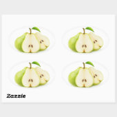 Groene peren ovale sticker (Vel)