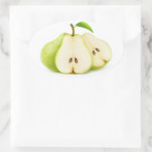 Groene peren ovale sticker (Tas)