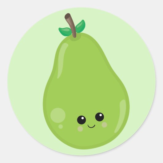 Groene peren ronde sticker (Voorkant)
