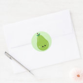 Groene peren ronde sticker (Envelop)