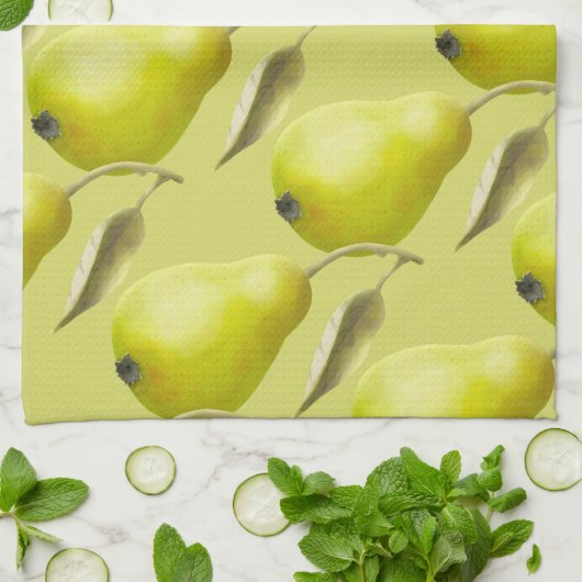 Groene peren theedoek (Gevouwen)