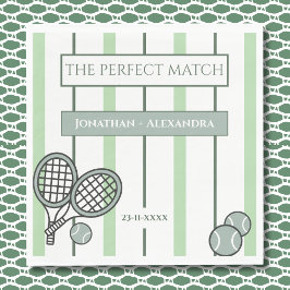 Groene Perfect Match Tennis Koppels Bruidsfeest Servet