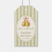 Groene Perfect Pair Pear Bruiloftcadeautags Cadeaulabel (Voorkant)