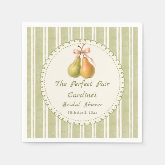 Groene Perfect Pair Pear Bruiloftfeest Servetten (Voorkant)