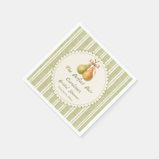 Groene Perfect Pair Pear Bruiloftfeest Servetten (Hoek)