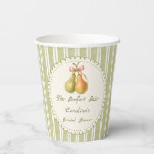 Groene Perfect Pair Pear Bruiloftsfeest Papieren B Bekers (Achterkant)