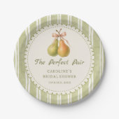 Groene Perfect Pair Pear Bruiloftsfeest Papieren B Bordje (Voorkant)