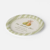 Groene Perfect Pair Pear Bruiloftsfeest Papieren B Bordje (Gekanteld)